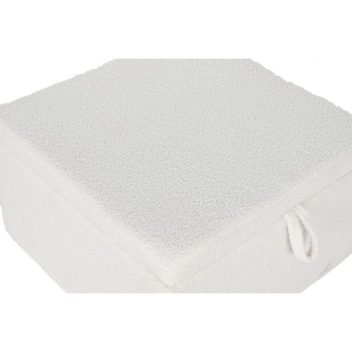 Banqueta Home ESPRIT Blanco Poliéster Madera MDF 60 x 60 x 36 cm 7