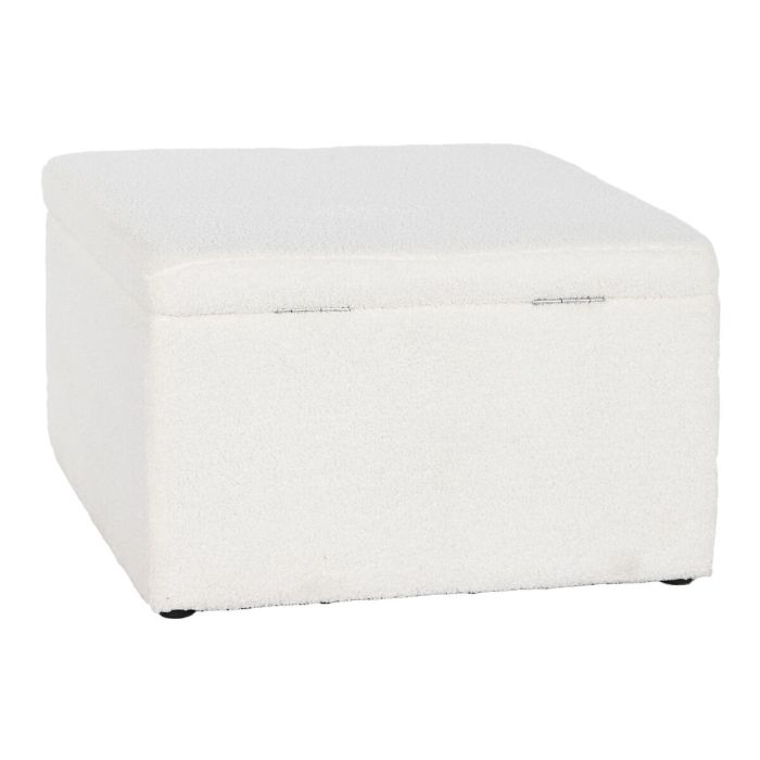 Banqueta Home ESPRIT Blanco Poliéster Madera MDF 60 x 60 x 36 cm 1