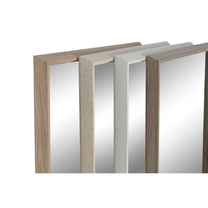 Espejo de pared Home ESPRIT Blanco Marrón Beige Gris Cristal Poliestireno 33,2 x 3 x 125 cm (4 Unidades) 1