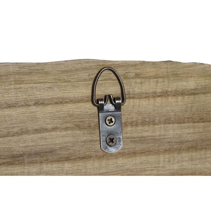 Perchero de Pared Home ESPRIT Natural Metal Madera de Paulonia 99 x 3 x 31 cm 1