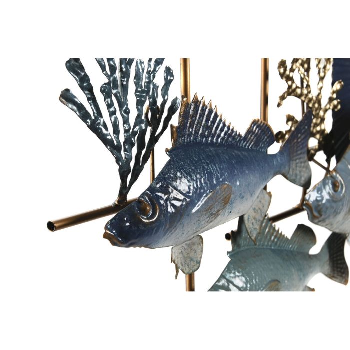 Decoración de Pared Home ESPRIT Azul Dorado Mediterráneo Peces 93 x 6 x 51,5 cm 3