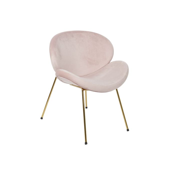 Silla de Oficina Home ESPRIT Dorado Rosa claro 63 x 57 x 73 cm