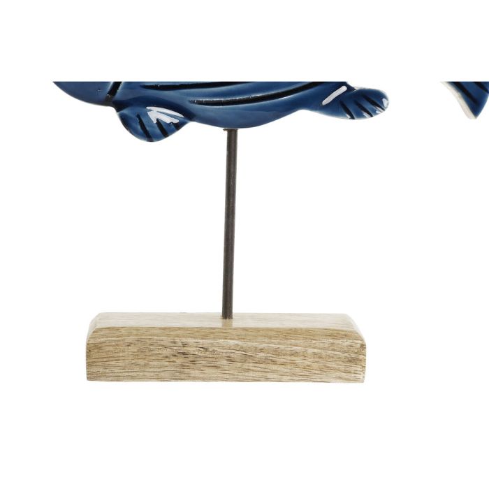 Figura Decorativa Home ESPRIT Azul Natural Pez Mediterráneo 23 x 5 x 25 cm 2