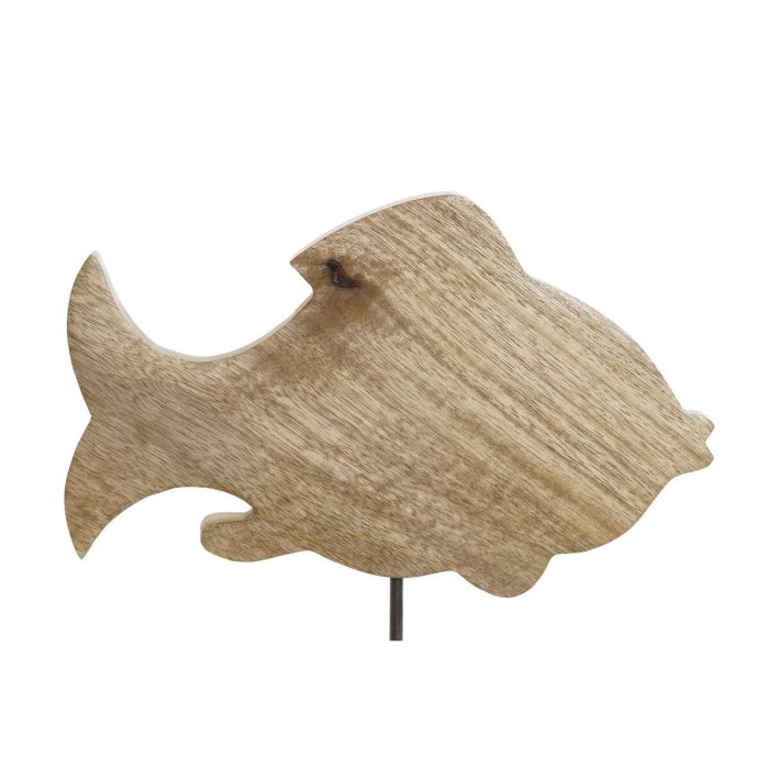 Figura Decorativa Home ESPRIT Azul Natural Pez Mediterráneo 23 x 5 x 25 cm 1