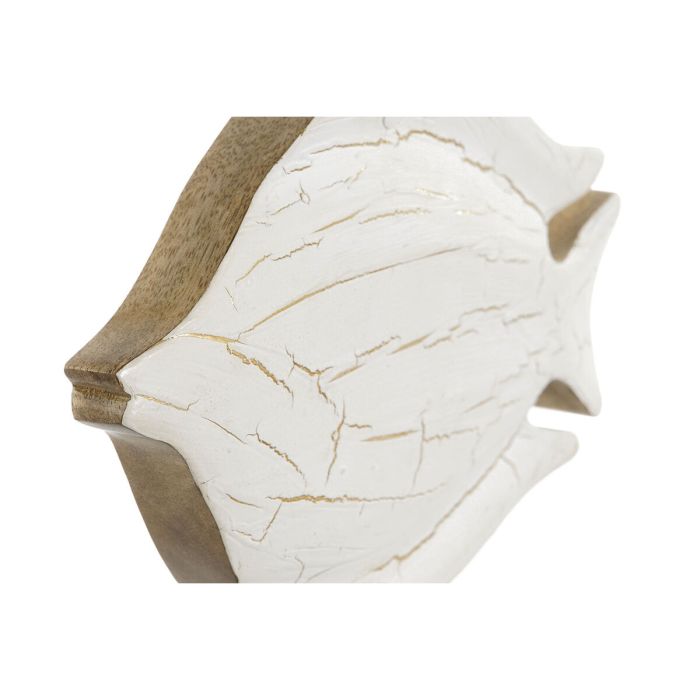 Figura Decorativa Home ESPRIT Blanco Natural Pez Mediterráneo 18 x 5 x 24 cm 4