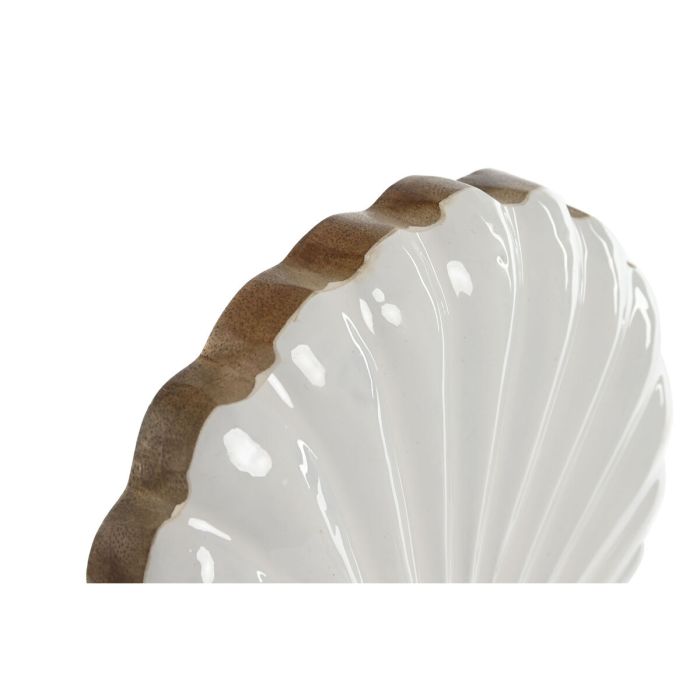 Figura Decorativa Home ESPRIT Blanco Natural Concha Mediterráneo 17 x 5 x 29 cm 2