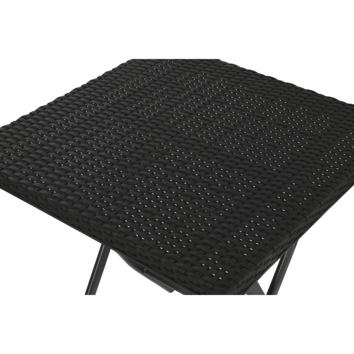 Conjunto de Mesa con 2 Sillas Home ESPRIT Negro Acero ratán sintético 58 x 58 x 71,5 cm 8