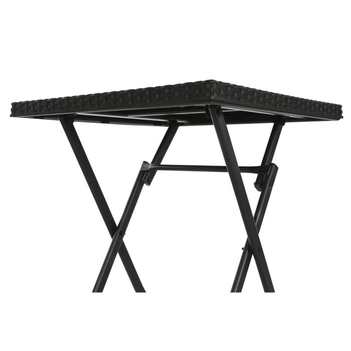 Conjunto de Mesa con 2 Sillas Home ESPRIT Negro Acero ratán sintético 58 x 58 x 71,5 cm 7