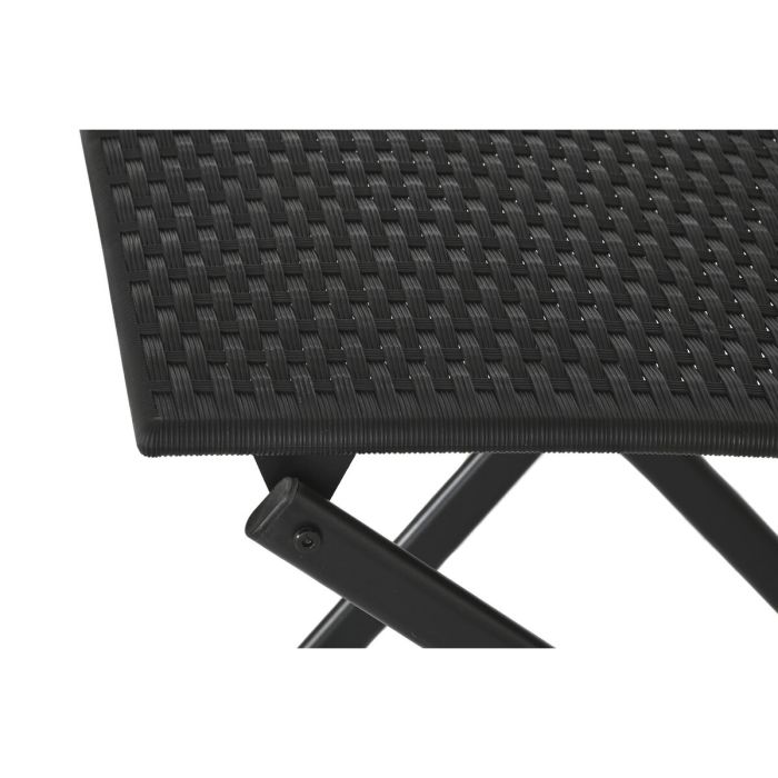 Conjunto de Mesa con 2 Sillas Home ESPRIT Negro Acero ratán sintético 58 x 58 x 71,5 cm 5