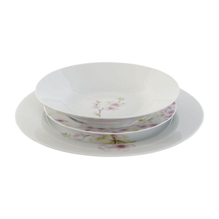 Set de Vajilla Home ESPRIT Blanco Verde Rosa Porcelana 18 Piezas 27 x 27 x 2 cm 2