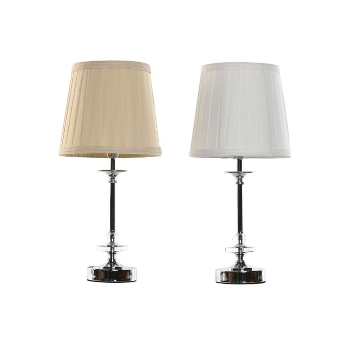 Lámpara de mesa Home ESPRIT Blanco Beige Metal 25 W 220 V 20 x 20 x 43 cm (2 Unidades)