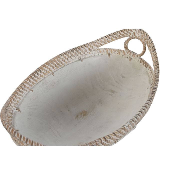 Centro de Mesa Home ESPRIT Blanco Natural Mediterráneo Decapé 40 x 24 x 14 cm (3 Piezas) 3