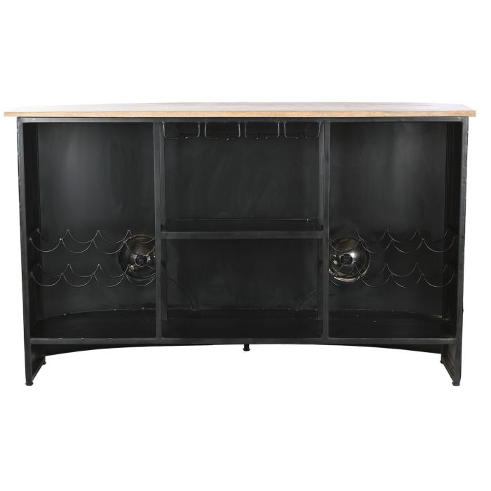 Mueble Auxiliar Home ESPRIT Blanco Marrón Turquesa Cristal Hierro Madera de mango 157 x 52 x 90 cm 4