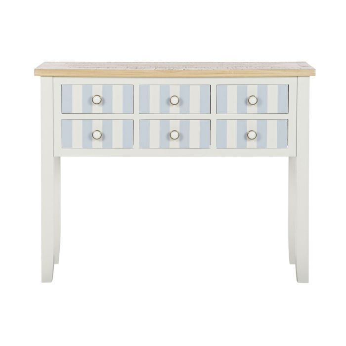 Consola Home ESPRIT Azul Blanco Madera de Paulonia 103 x 35 x 80 cm 2