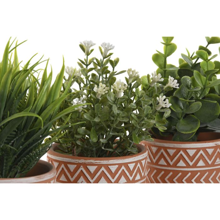 Planta Decorativa Home ESPRIT Polietileno Cemento 12 x 12 x 17 cm (3 Unidades) 2