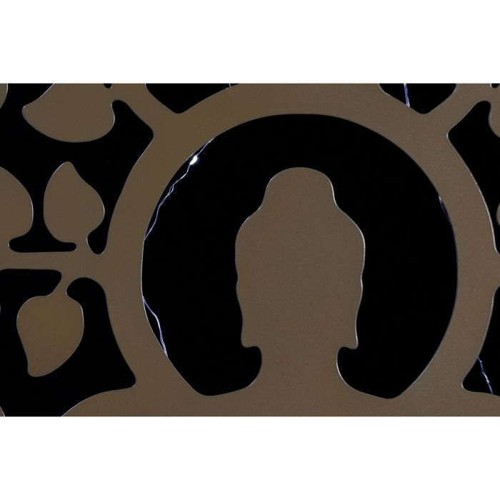 Decoración de Pared Home ESPRIT Negro Dorado Buda Oriental 100 x 1 x 100 cm (2 Unidades) 4