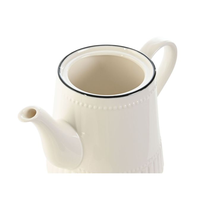 Tetera Home ESPRIT Blanco Negro Porcelana 1 L 1