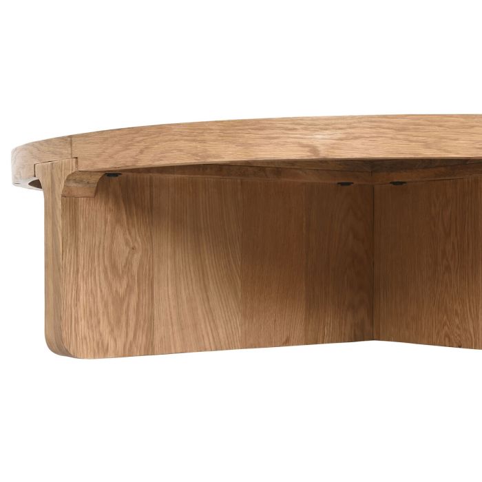 Mesa de Centro Home ESPRIT Natural madera de roble 121 x 121 x 32 cm 1