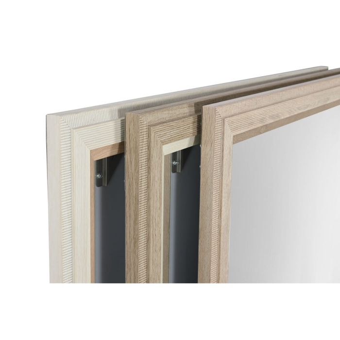 Espejo de pared Home ESPRIT Blanco Marrón Beige Gris Cristal Poliestireno 67 x 2 x 156 cm (4 Unidades) 2