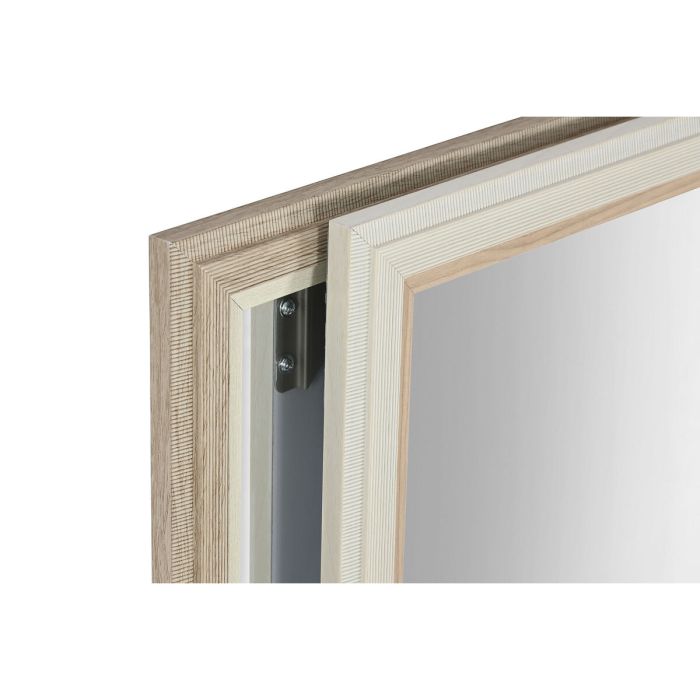 Espejo de pared Home ESPRIT Blanco Marrón Beige Gris Cristal Poliestireno 70 x 2 x 97 cm (4 Unidades) 2