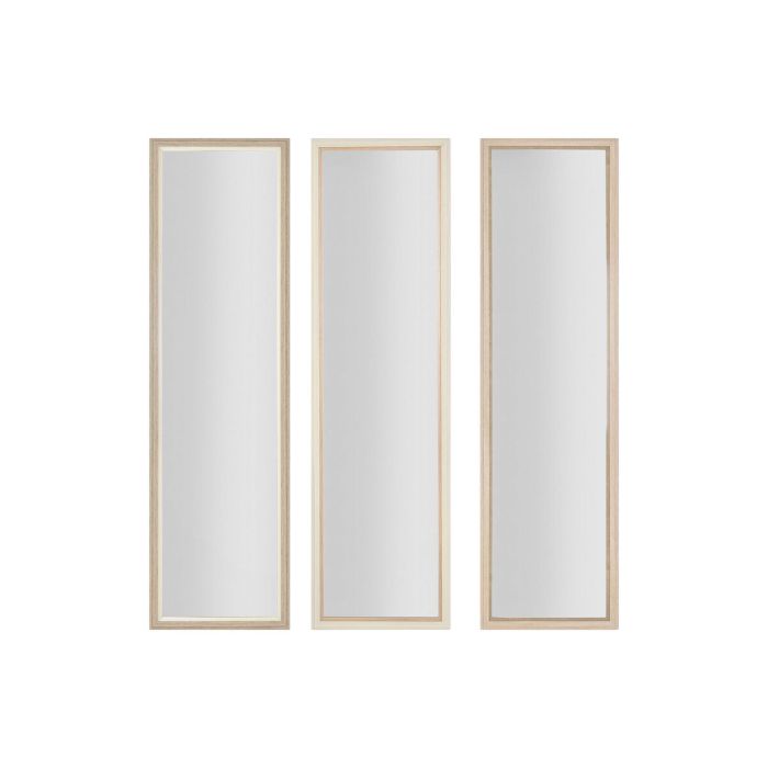 Espejo de pared Home ESPRIT Blanco Marrón Beige Gris Cristal Poliestireno 35 x 2 x 132 cm (4 Unidades) 3