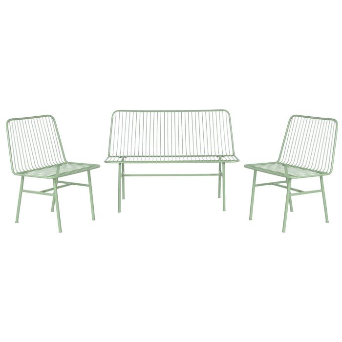 Conjunto de Mesa con 3 Sillones Home ESPRIT Menta Metal 115 x 53 x 83 cm 1