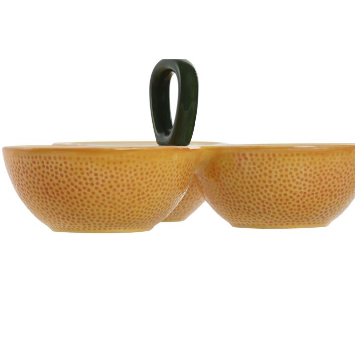 Bol para Aperitivos Home ESPRIT Amarillo Verde Gres Limón 23 x 23 x 11 cm 1