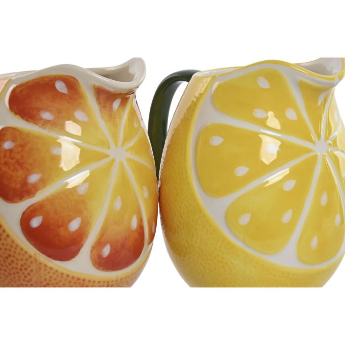 Jarra Home ESPRIT Gres Moderno Limón Naranja (2 Unidades) 3
