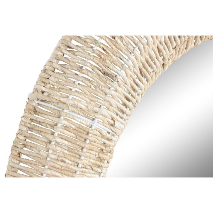 Espejo de pared Home ESPRIT Natural Metal Fibra Tropical 90 x 8 x 90 cm 2