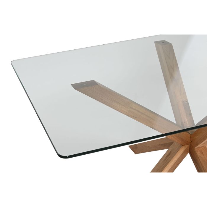 Mesa de Comedor Home ESPRIT Roble Cristal Templado 160 x 90 x 75 cm 6