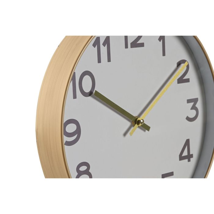 Reloj de Pared Home ESPRIT Blanco Dorado PVC 30 x 4 x 30 cm (2 Unidades) 3