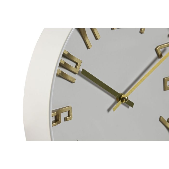 Reloj de Pared Home ESPRIT Blanco Dorado Plateado PVC 30 x 4 x 30 cm (2 Unidades) 1