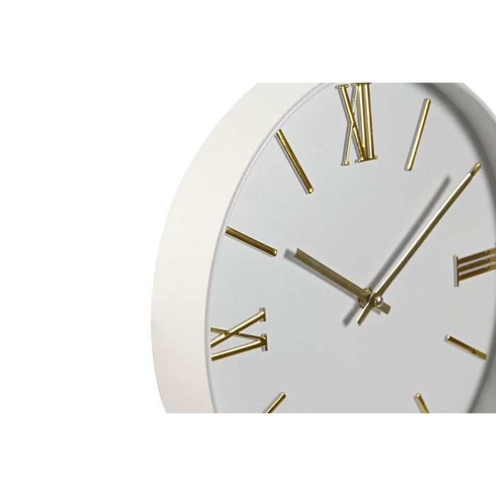 Reloj de Pared Home ESPRIT Blanco Dorado PVC 30 x 4 x 30 cm (2 Unidades) 3