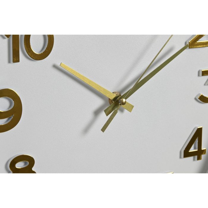 Reloj de Pared Home ESPRIT Blanco Dorado PVC 30 x 4 x 30 cm (2 Unidades) 2