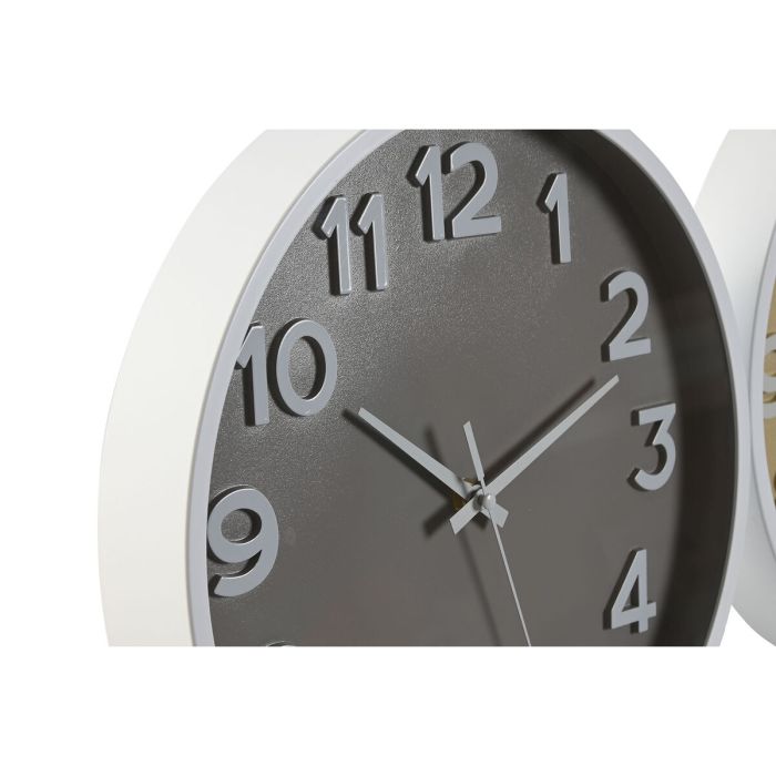 Reloj de Pared Home ESPRIT Azul Blanco Rosa Mostaza PVC 30 x 4 x 30 cm (3 Unidades) 3