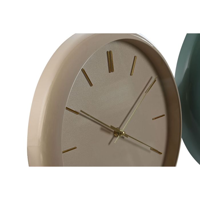 Reloj de Pared Home ESPRIT Verde Rosa PVC Moderno 30 x 4 x 30 cm (2 Unidades) 3