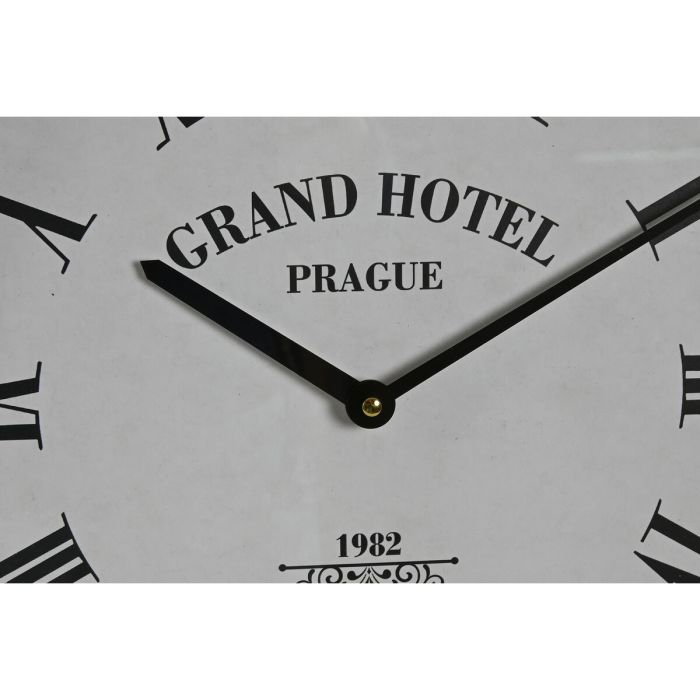 Reloj de Pared Home ESPRIT Blanco Cristal Madera MDF 40 x 4,5 x 40 cm (2 Unidades) 2