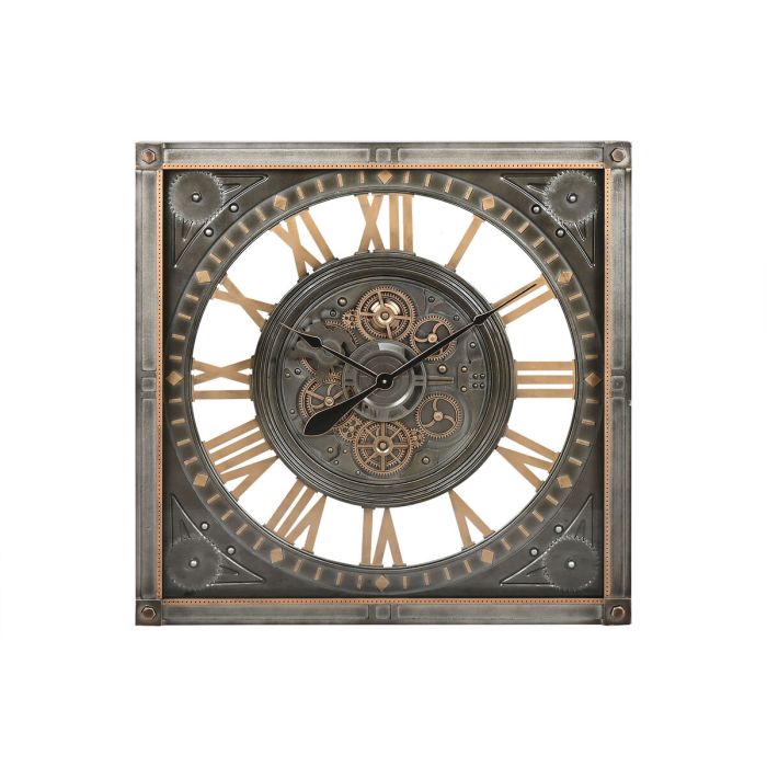 Reloj Pared Loft DKD Home Decor Gris Plateado 10 x 80 x 80 cm