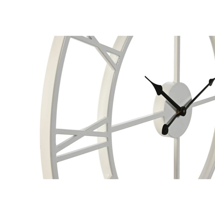 Reloj de Pared Home ESPRIT Blanco Negro Metal 60 x 3 x 60 cm (2 Unidades) 2