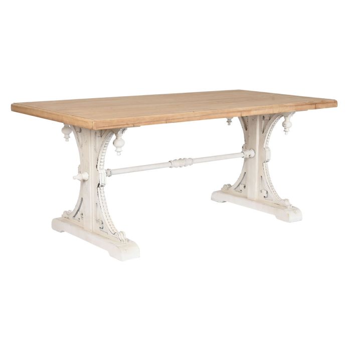 Mesa Comedor Neoclasico DKD Home Decor Blanco Natural 90 x 76 x 180 cm