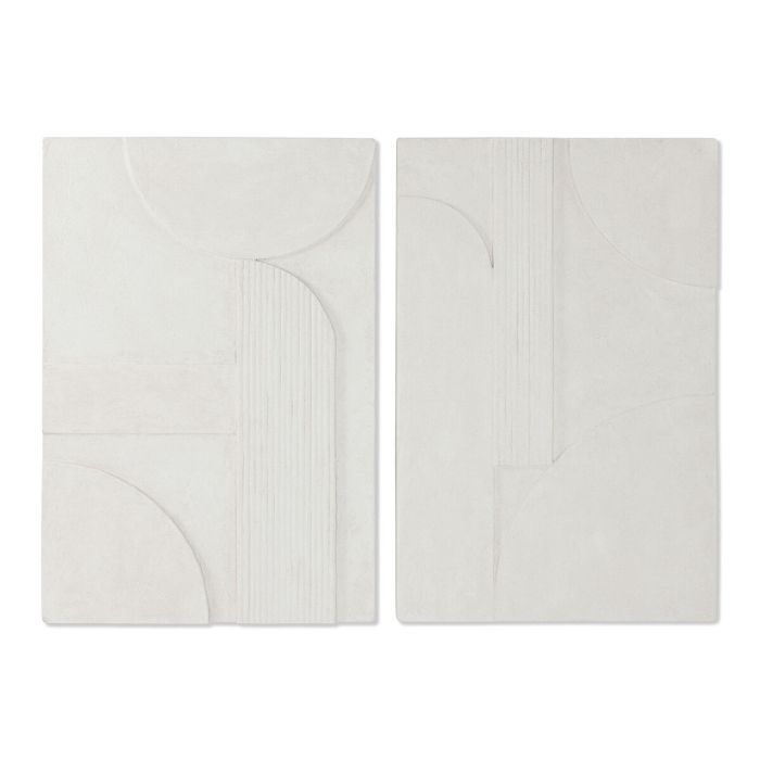 Decoración de Pared Home ESPRIT Blanco Moderno 80 x 5 x 120 cm (2 Unidades)