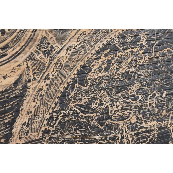 Decoración de Pared Home ESPRIT Negro Natural Mapamundi 149 x 2 x 105 cm 2