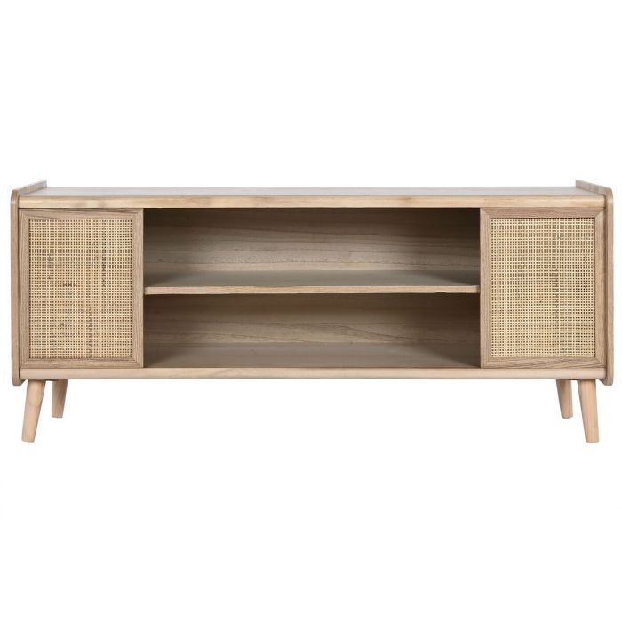 Mueble de TV Home ESPRIT Natural Ratán Madera de Paulonia 120 x 35 x 54 cm 1