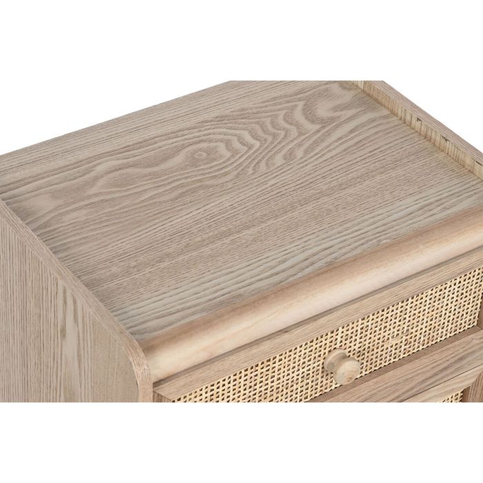 Mesita de Noche Home ESPRIT Natural Ratán Madera de Paulonia 40 x 30 x 48 cm 3