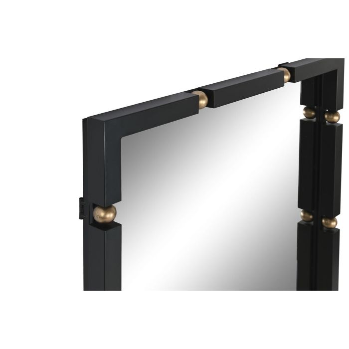 Espejo de pared Home ESPRIT Negro Dorado Cristal Hierro 64,5 x 5 x 96,5 cm 2