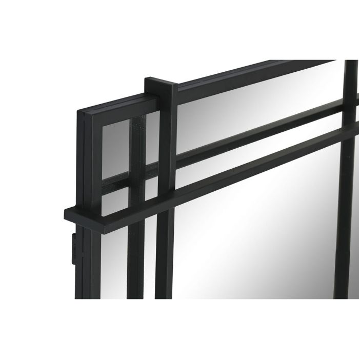 Espejo de pared Home ESPRIT Negro Cristal Hierro Moderno 65 x 6 x 95 cm 2