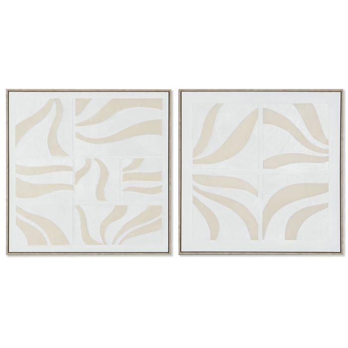 Cuadro Scandi DKD Home Decor Beige Blanco 4.5 x 83 x 83 cm (2 Unidades)