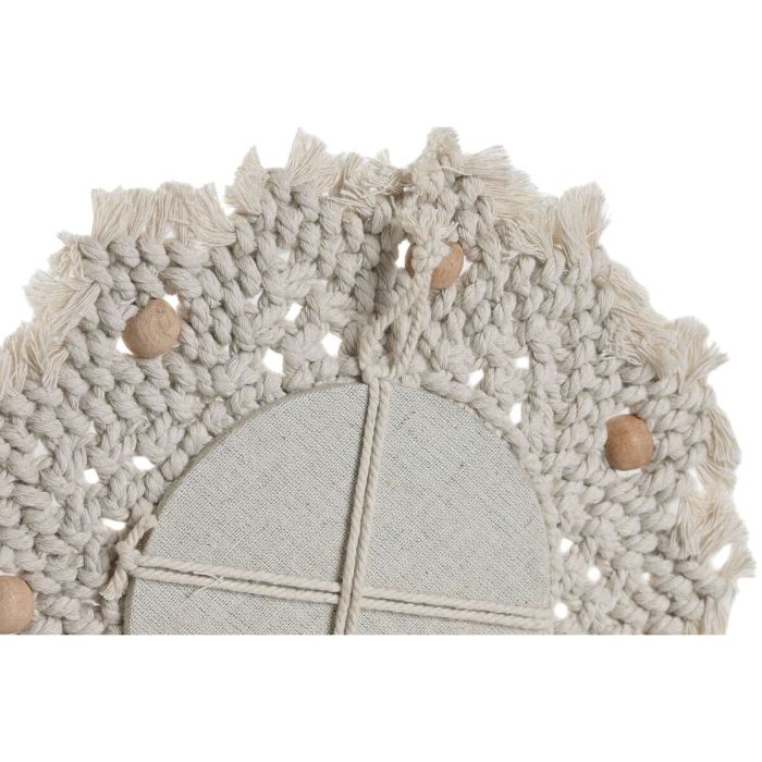 Juego de Espejos Home ESPRIT Blanco Cristal Macramé Boho 20 x 1 x 20 cm (3 Piezas) 1