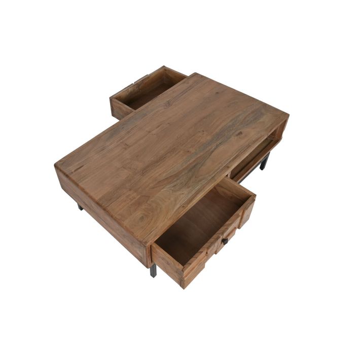 Mesa de Centro Home ESPRIT Natural Metal Madera de acacia 115 x 70 x 40 cm 6