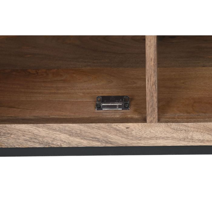 Mueble de TV Home ESPRIT Marrón Negro Plateado Madera de mango Espejo 130 x 40 x 55,5 cm 3